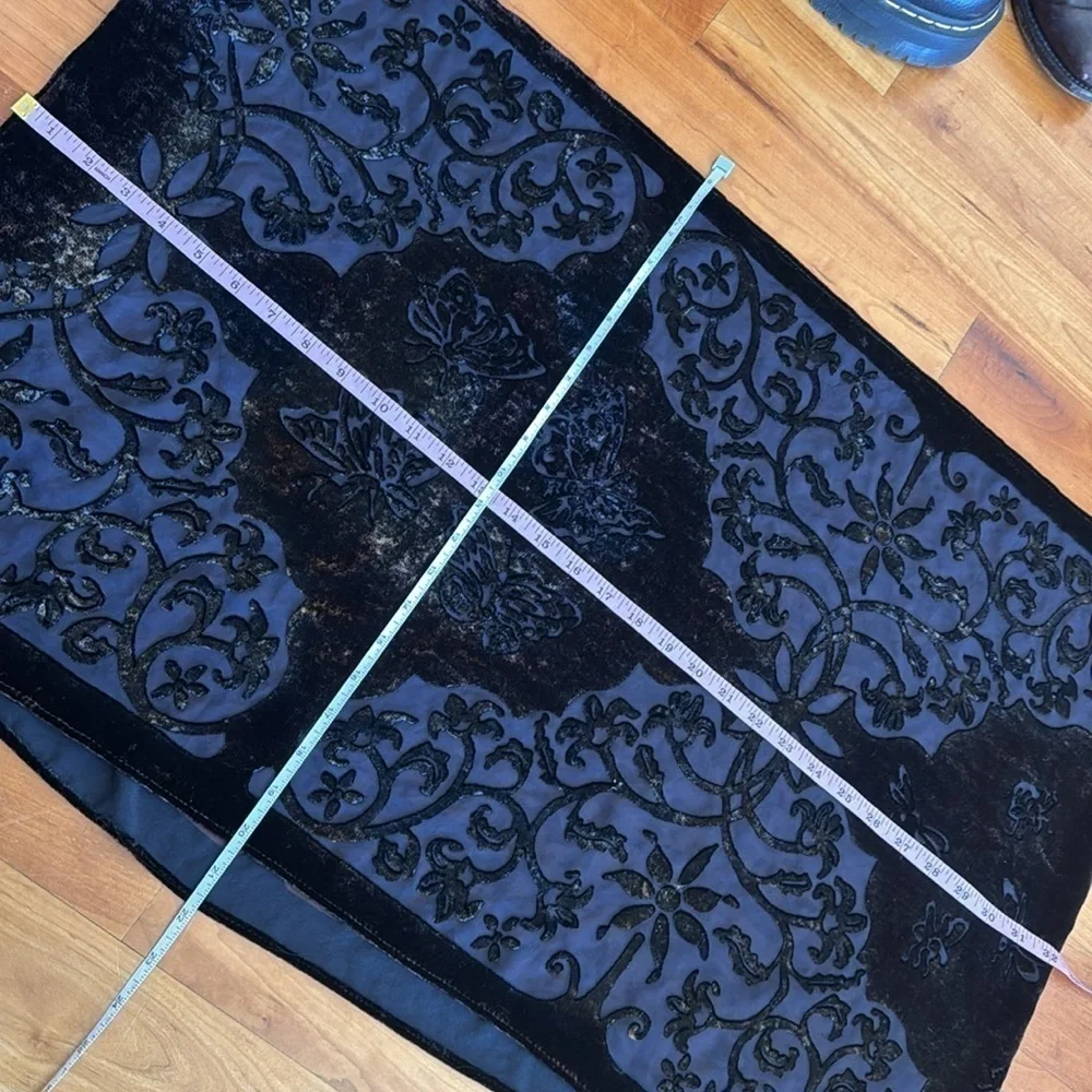 Kevin O’Brien Studio Silk Blend Velvet Burnout Butterflies Large Scarf Wrap